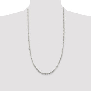 Sterling Silver Rhodium-plated Cable Chain (Style QCL100R-28)