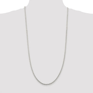 Sterling Silver Rhodium-plated Cable Chain (Style QCL100R-30)