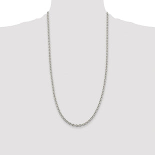 Sterling Silver Rhodium-plated Cable Chain