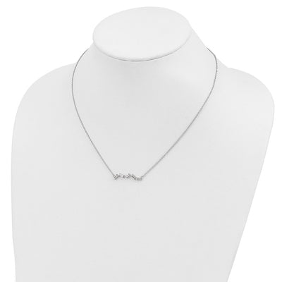 Cheryl M Sterling Silver Rhodium-plated Emerald-cut CZ Bar Necklace