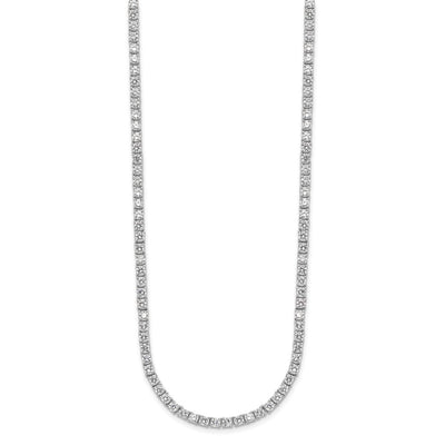 Cheryl M Sterling Silver Rhodium-plated Brilliant-cut CZ Necklace, 18 x 2.85mm