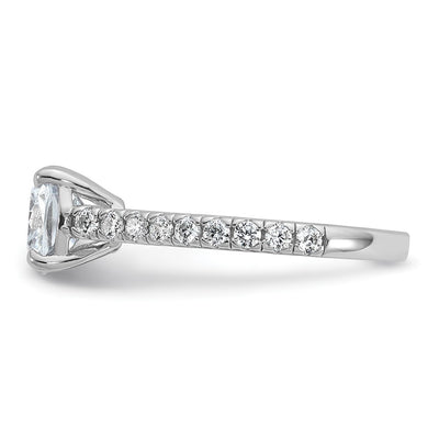 Cheryl M Sterling Silver Rhodium-plated Polished Fancy East-West Cushion-cut CZ Ring