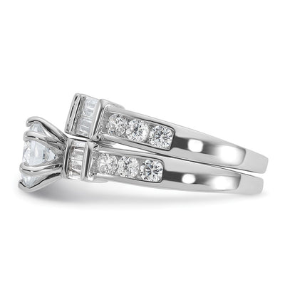 Cheryl M Sterling Silver Rhodium-plated Polished CZ Ring Set