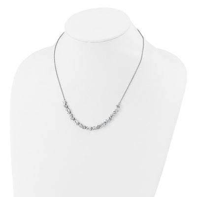 Cheryl M Sterling Silver Rhodium-plated Polished Fancy CZ Necklace, 18 x 5.1mm