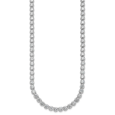 Cheryl M Sterling Silver Rhodium-plated Brilliant-cut CZ Necklace, 18 x 5mm