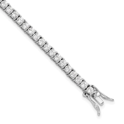 Cheryl M Sterling Silver Rhodium-plated Brilliant-cut CZ Tennis Bracelet