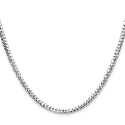 Sterling Silver Rhodium-plated Polished Domed Curb Bracelet, 7 x 3.4mm