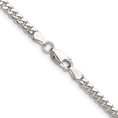 Sterling Silver Rhodium-plated Polished Domed Curb Bracelet, 7 x 3.4mm