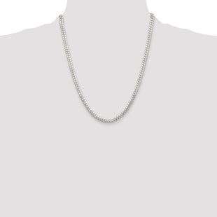 Sterling Silver Polished Domed Curb Chain (Style QDB150-22)