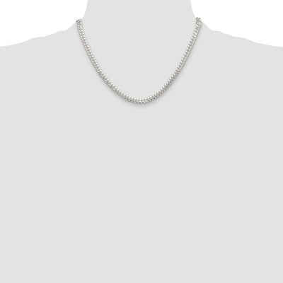 Sterling Silver Rhodium-plated Polished Domed Curb Chain, 18 x 5.7mm