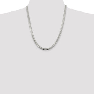 Sterling Silver Polished Domed Curb Chain (Style QDB180-22)