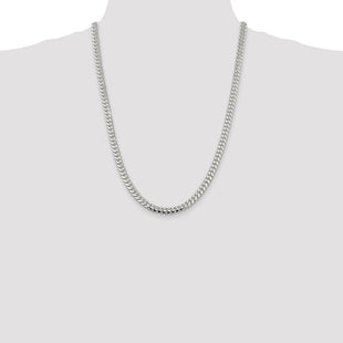 Sterling Silver Polished Domed Curb Chain (Style QDB180-24)