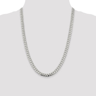 Sterling Silver Polished Domed Curb Chain (Style QDB220-24)