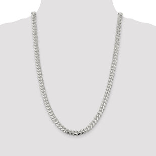 Sterling Silver Polished Domed Curb Chain (Style QDB220-26)
