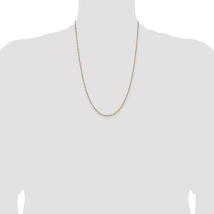 Sterling Silver And Vermeil Diamond-cut Rope Chain (Style QDCY040-24)
