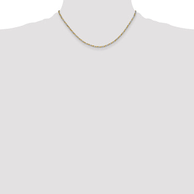 Sterling Silver And Vermeil Diamond-cut Rope Chain, 16 x 2.5mm