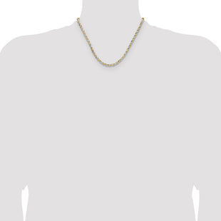 Sterling Silver And Vermeil Diamond-cut Rope Chain (Style QDCY080-18)