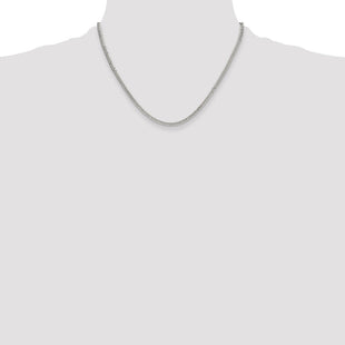 Sterling Silver Polished Double Diamond-cut Curb Chain