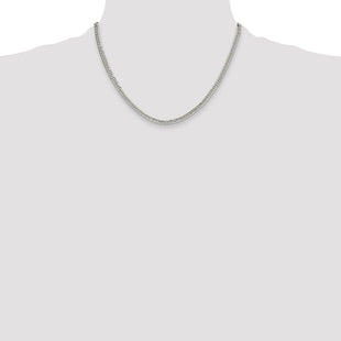 Sterling Silver Polished Double Diamond-cut Curb Chain (Style QDD080-18)
