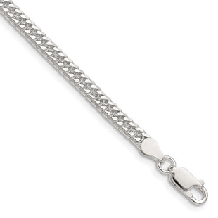 Sterling Silver Polished Double Diamond-cut Curb Chain (Style QDD080-8)
