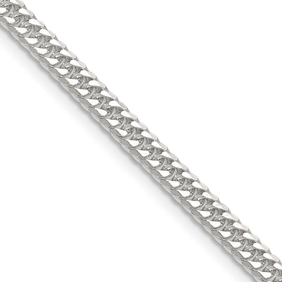Sterling Silver Polished Double Diamond-cut Curb Chain, 16 x 3.9mm