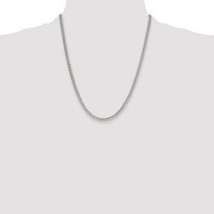 Sterling Silver Rhodium-plated Double Diamond-cut Curb Chain (Style QDD080R-22)