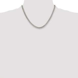 Sterling Silver Rhodium-plated Double Diamond-cut Curb Chain (Style QDD100R-18)