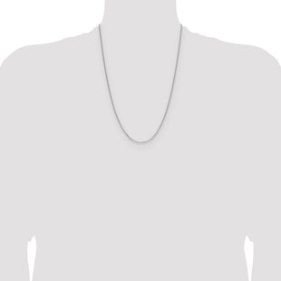 Sterling Silver Rhodium-plated 8 Sided D/C Double Spiga Chain (Style QDDS030R-24)
