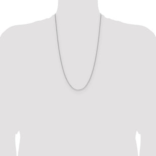 Sterling Silver Rhodium-plated 8 Sided D/C Double Spiga Chain (Style QDDS030R-26)