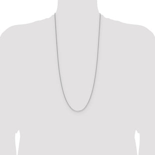 Sterling Silver Rhodium-plated 8 Sided D/C Double Spiga Chain (Style QDDS030R-30)