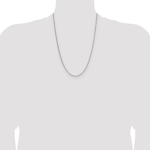 Sterling Silver Rhodium-plated 8 Sided D/C Double Spiga Chain (Style QDDS035R-24)