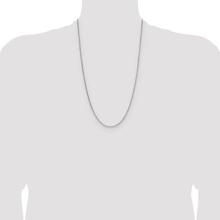 Sterling Silver Rhodium-plated 8 Sided D/C Double Spiga Chain (Style QDDS035R-26)
