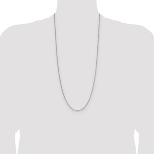 Sterling Silver Rhodium-plated 8 Sided D/C Double Spiga Chain (Style QDDS035R-30)