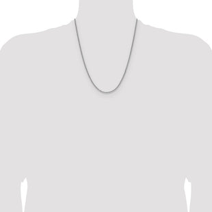 Sterling Silver Rhodium-plated 8 Sided D/C Double Spiga Chain
