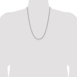 Sterling Silver Rhodium-plated 8 Sided D/C Double Spiga Chain