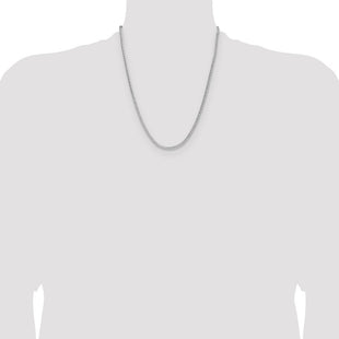 Sterling Silver Rhodium-plated 8 Sided D/C Double Spiga Chain (Style QDDS060R-22)