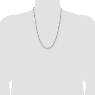 Sterling Silver Rhodium-plated 8 Sided D/C Double Spiga Chain (Style QDDS060R-24)