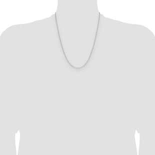 Sterling Silver Rhodium-plated D/C Forzantine Chain (Style QDFC050R-22)