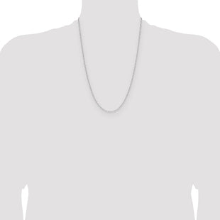 Sterling Silver Rhodium-plated D/C Forzantine Chain (Style QDFC050R-24)