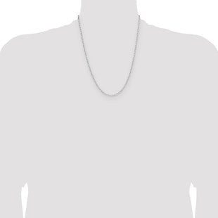 Sterling Silver Rhodium-plated D/C Forzantine Chain (Style QDFC060R-22)