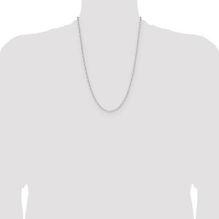 Sterling Silver Rhodium-plated D/C Forzantine Chain (Style QDFC060R-24)