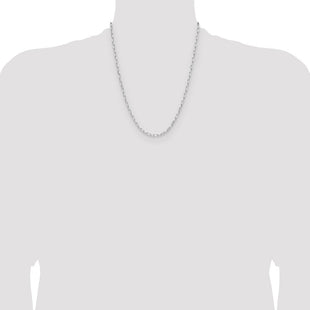 Sterling Silver Rhodium-plated D/C Forzantine Chain (Style QDFC080R-22)