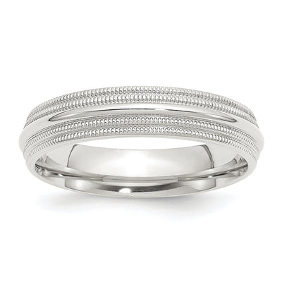 Sterling Silver Comfort Fit Double Milgrain Band