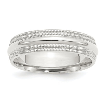 Sterling Silver Comfort Fit Double Milgrain Band