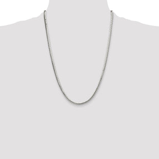 Sterling Silver Polished Double Oval Flat Chain (Style QDOF080-24)