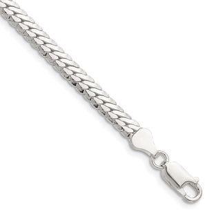 Sterling Silver Polished Double Oval Flat Chain