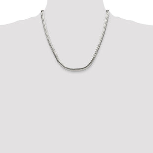 Sterling Silver Polished Double Oval Flat Chain