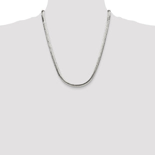 Sterling Silver Polished Double Oval Flat Chain