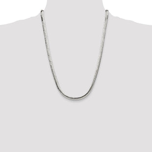 Sterling Silver Polished Double Oval Flat Chain