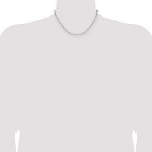 Sterling Silver Rhodium-plated D/C Paperclip Chain (Style QDPC080R-16)